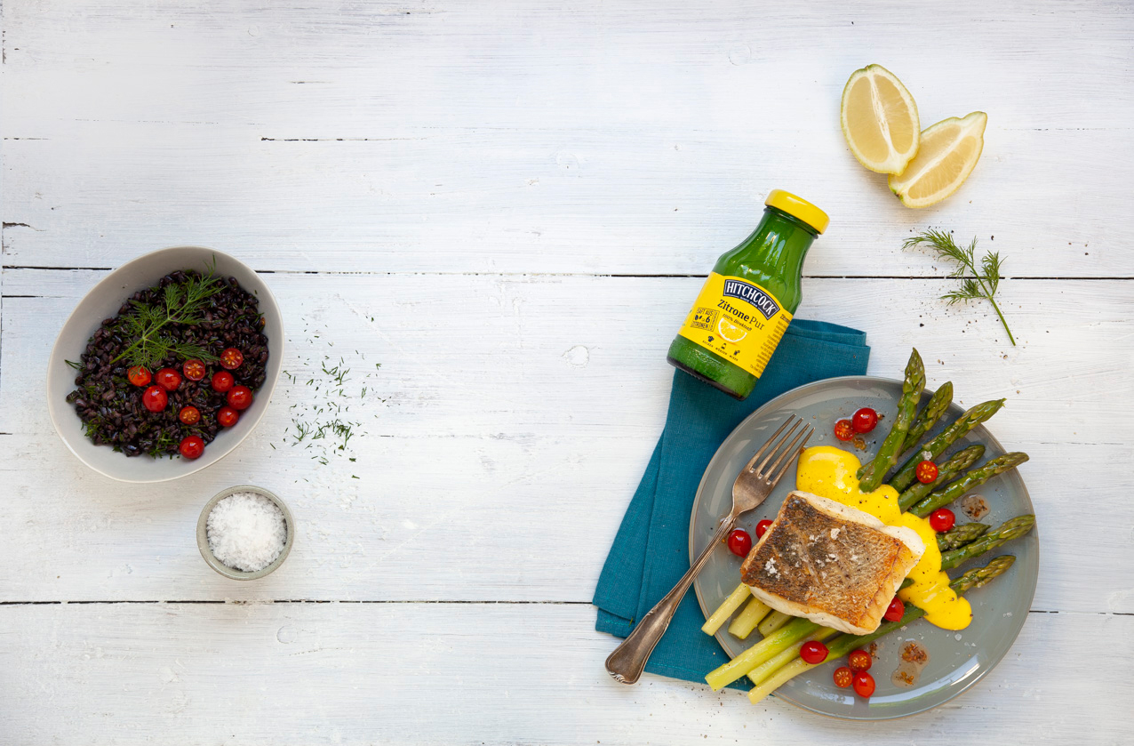 Zanderfilet mit Grünem Spargel und Zitronensauce